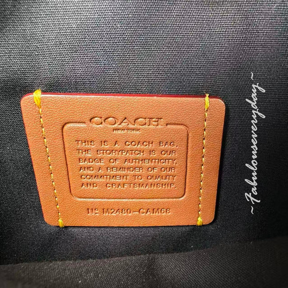 Coach Charter Crossbody Bag 19 With Sketch Print In Leather/Black + Pouch CAM96 - Picture 7 of 7